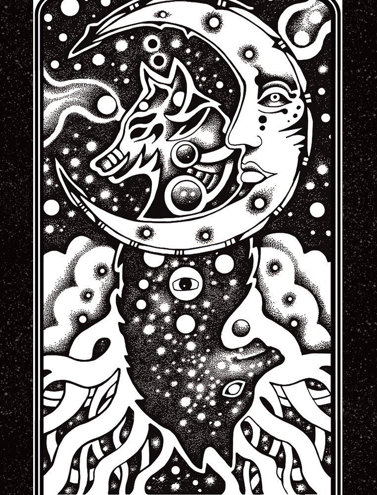 PRINT - TAROT JEFF GRIMAL - LA LUNE
